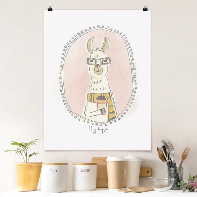 Kunstkopie Poster Koffeinhaltiges Lama