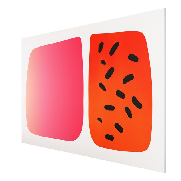 Wandbilder Abstrakte Formen - Melone und Rosa