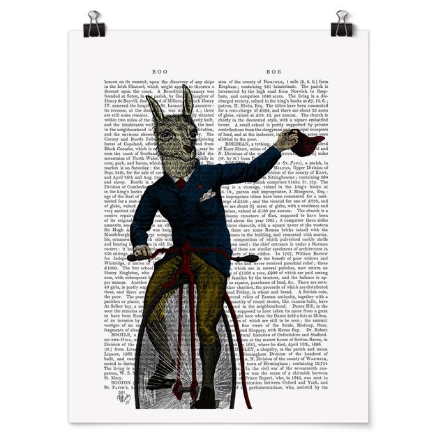Poster - Tierlektüre - Lama auf Fahrrad - Hochformat 3:4