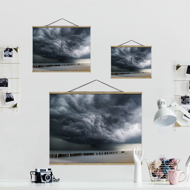 Stoffbild mit Posterleisten - Sturmwolken über der Ostsee - Querformat 4:3