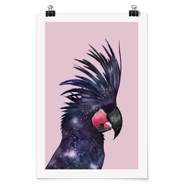 Tiere Poster Kakadu mit Galaxie