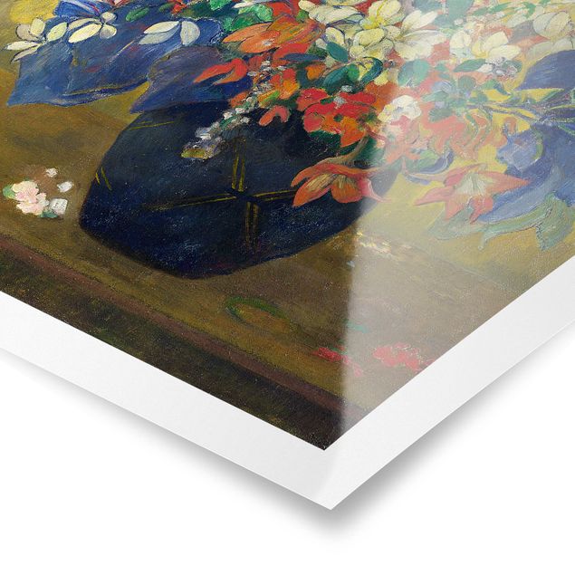 Poster - Paul Gauguin - Vase mit Blumen - Quadrat 1:1