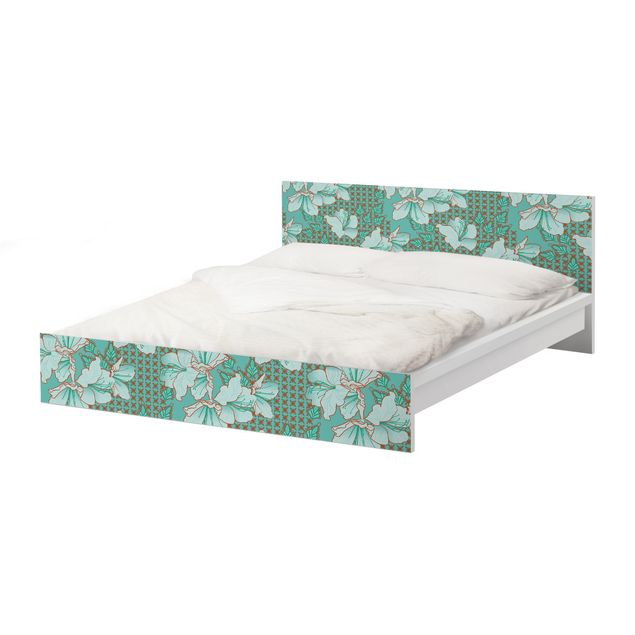 Möbelfolie IKEA Malm Bett Orientalisches Blumenmuster