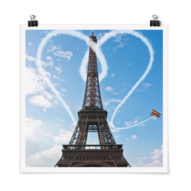 Poster - Paris - City of Love - Quadrat 1:1