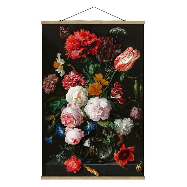 Stoffbilder Jan Davidsz de Heem - Stillleben mit Blumen in einer Glasvase