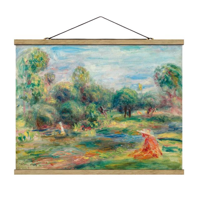 Stoffbilder mit Holzleisten Auguste Renoir - Landschaft bei Cagnes