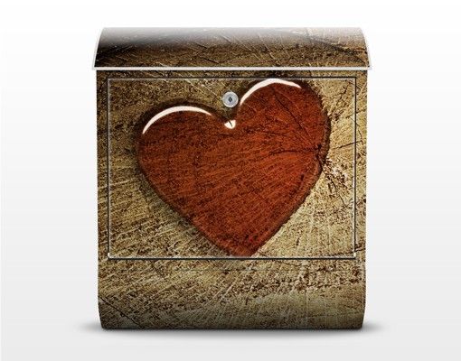 Briefkasten Holz - Natural Love - Wandbriefkasten