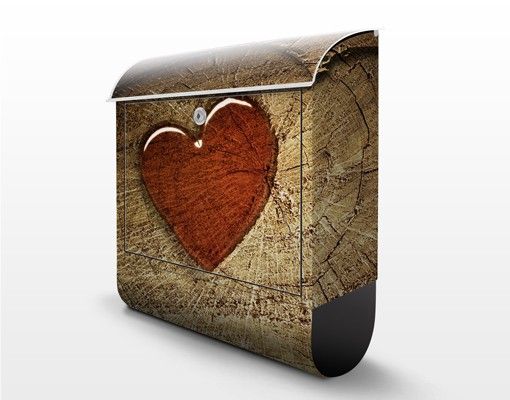 Briefkasten Holz - Natural Love - Wandbriefkasten