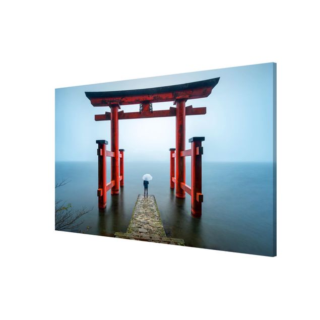 Bilder für die Wand Rotes Torii am Ashi-See