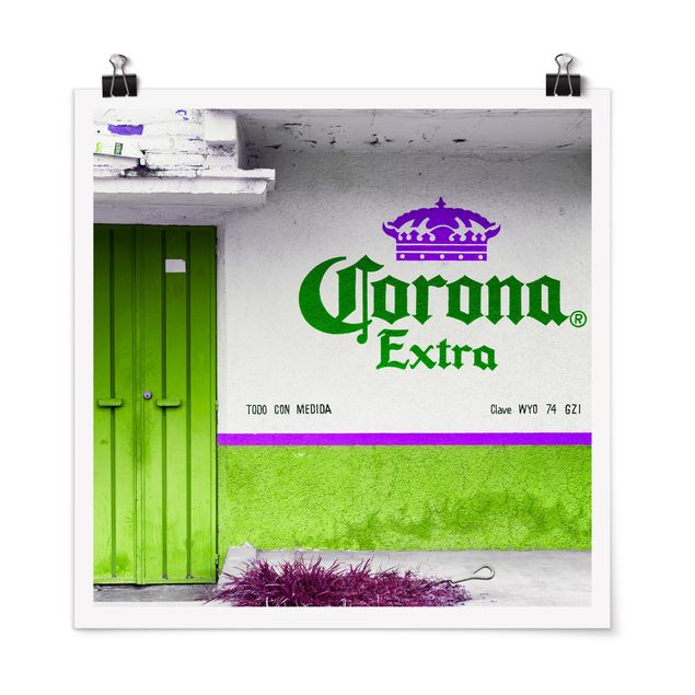 Poster - Corona Extra Grün - Quadrat 1:1