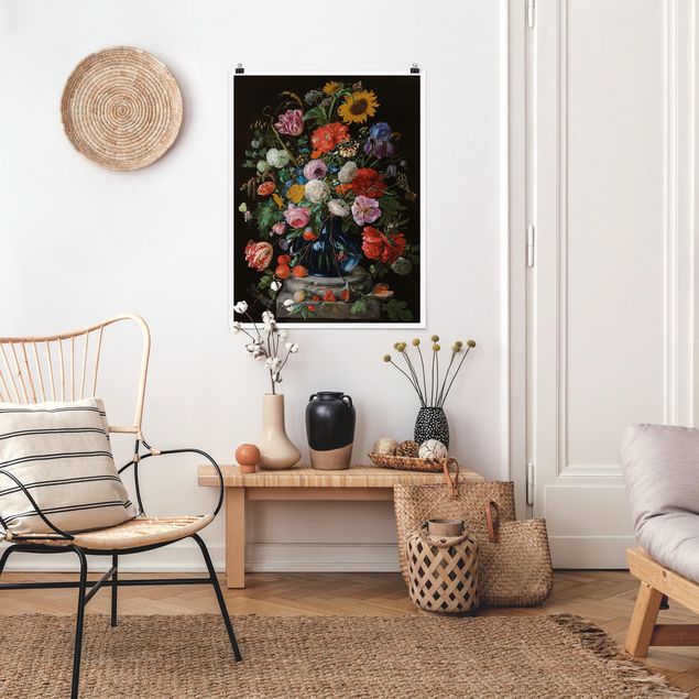 Poster Kunstdruck Jan Davidsz de Heem - Glasvase mit Blumen