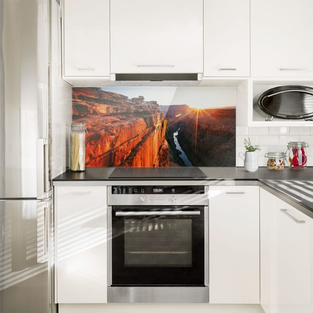 Küchenrückwand Glas Wald Sonne im Grand Canyon