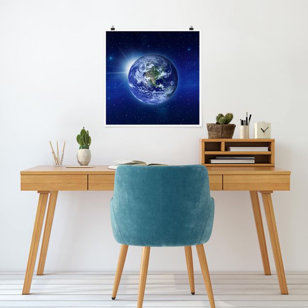 Poster - Erde im Weltall - Quadrat 1:1
