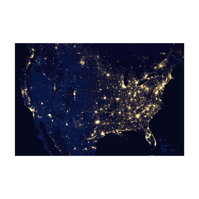 Teppich schwarz NASA Fotografie USA von oben bei Nacht