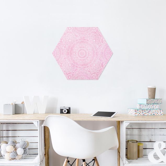 Hexagon Bilder Muster Mandala Rosa