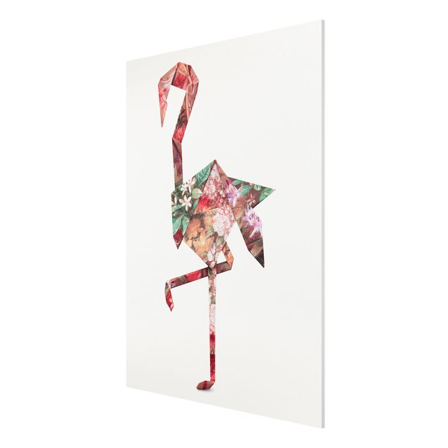 Wandbilder Origami Flamingo