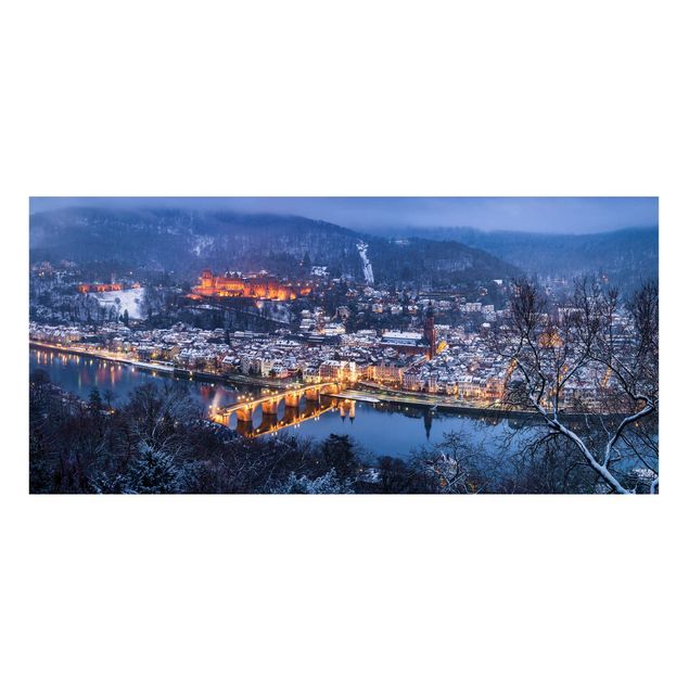 Magnettafel Skyline Winterliches Heidelberg
