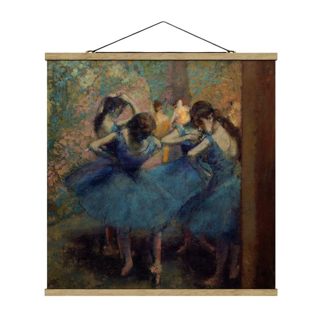 Stoffbilder mit Holzleisten Edgar Degas - Blaue Tänzerinnen