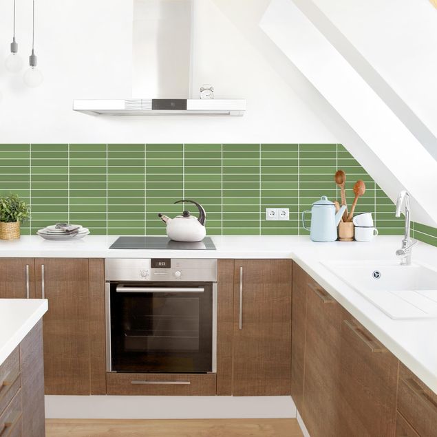 Küchenrückwand Fliesenoptik Metro Fliesen - Grün