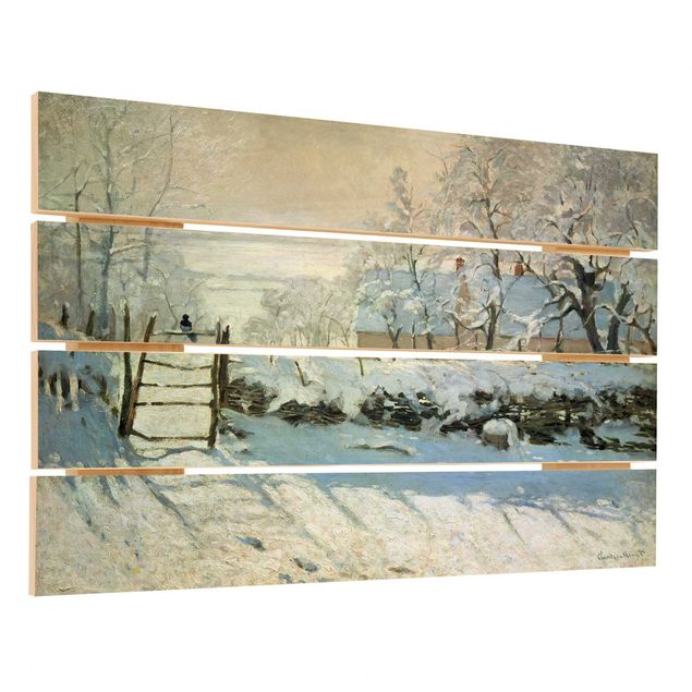 Holzbild - Claude Monet - Die Elster - Querformat 2:3