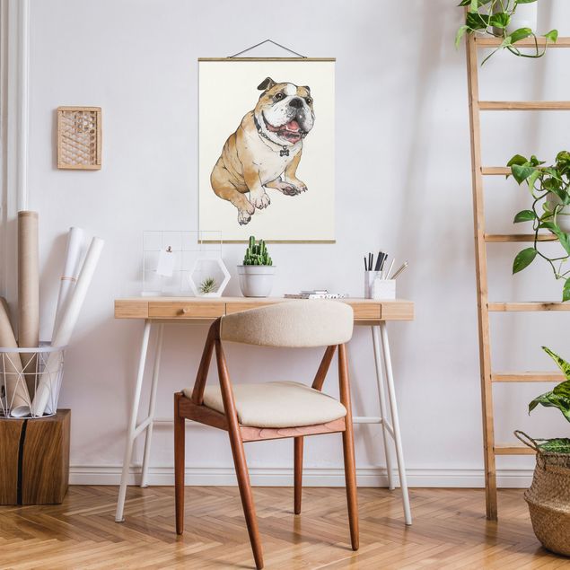 Wandbilder Illustration Hund Bulldogge Malerei