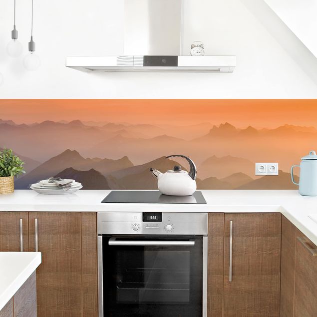 Küchenrückwand Glas Motiv Wald Blick von der Zugspitze