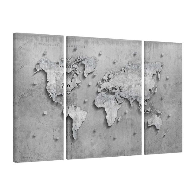 Bilder für die Wand Beton Weltkarte