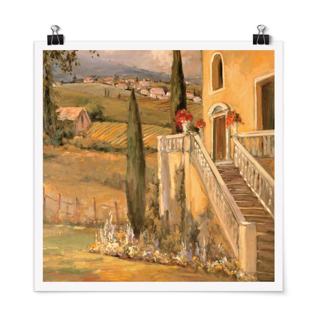 Schöne Wandbilder Italienische Landschaft - Haustreppe