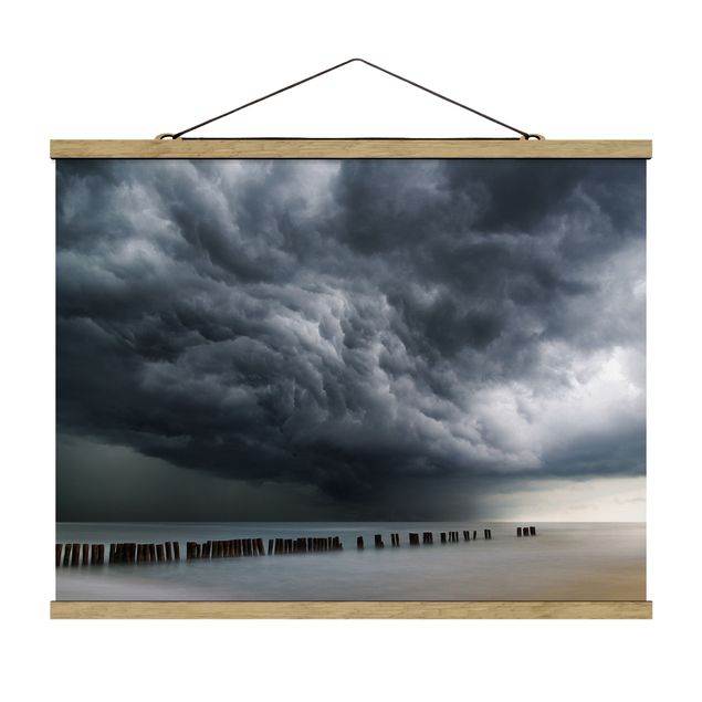 Stoffbild mit Posterleisten - Sturmwolken über der Ostsee - Querformat 4:3
