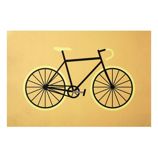 Foto auf Alu Dibond Fahrrad in Gelb