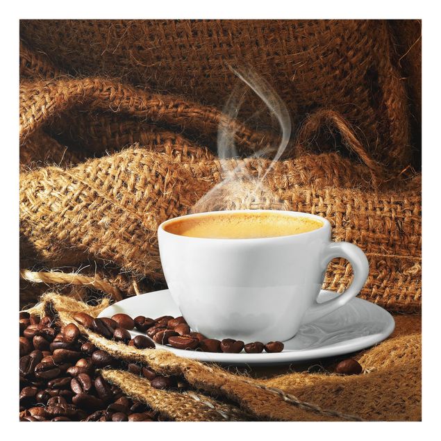 Glas Spritzschutz - Kaffee am Morgen - Quadrat - 1:1