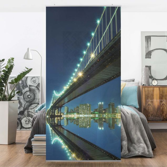Raumteiler Vorhang Abstract Manhattan Bridge