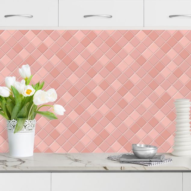 Küchenrückwände Platte Mosaik Fliesen - Altrosa