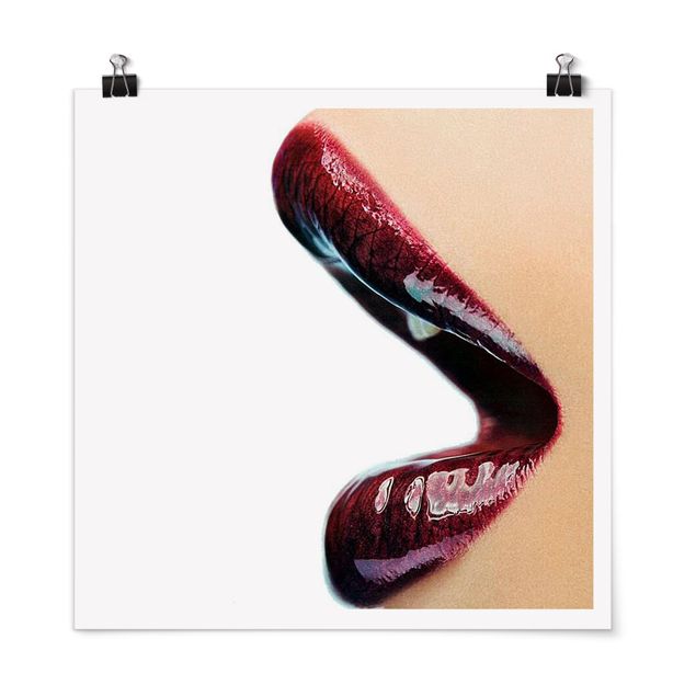 Poster - Kiss My Lips! - Quadrat 1:1