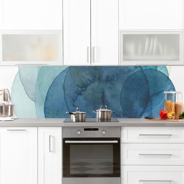 Küchenrückwand Muster Urknall - blau