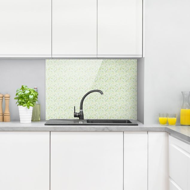 Küchenrückwand Glas Steinoptik Marmor Muster Frühlingsgrün