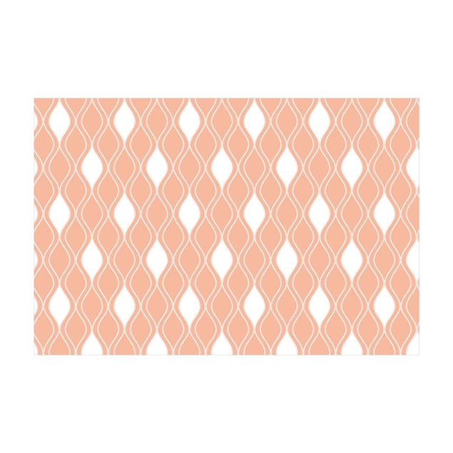 Teppich Vintage Retro Muster mit glänzenden Tropfen in pfirsich
