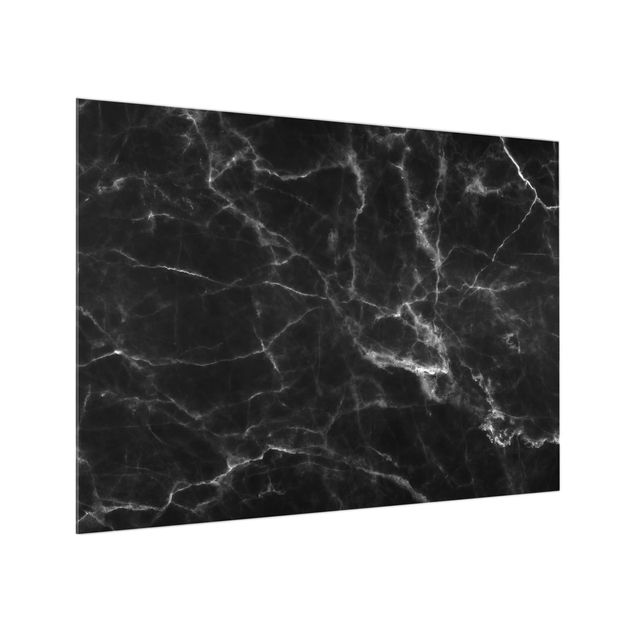 Küchenrückwand Glas Muster Nero Carrara
