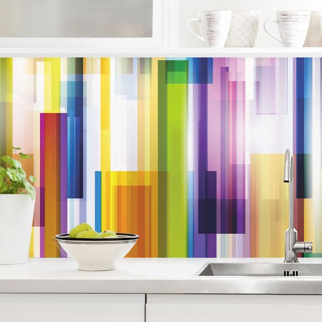 Küchenrückwände Platte Rainbow Cubes II