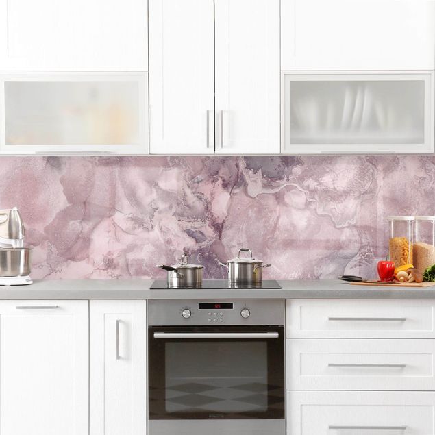 Küchenrückwände selbstklebend Farbexperimente Marmor Violett