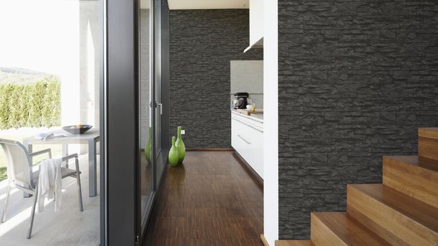 Wandtapete Design A.S. Création Best of Wood`n Stone 2nd Edition in Grau Schwarz - 707123