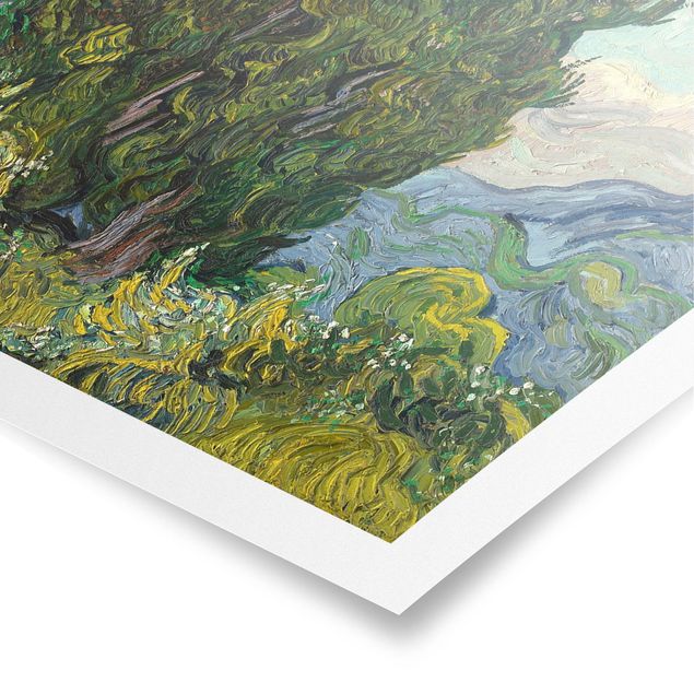 Poster Landschaft Vincent van Gogh - Zypressen