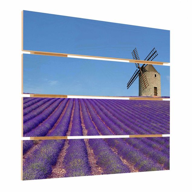 Holzbild - Lavendelduft in der Provence - Quadrat 1:1
