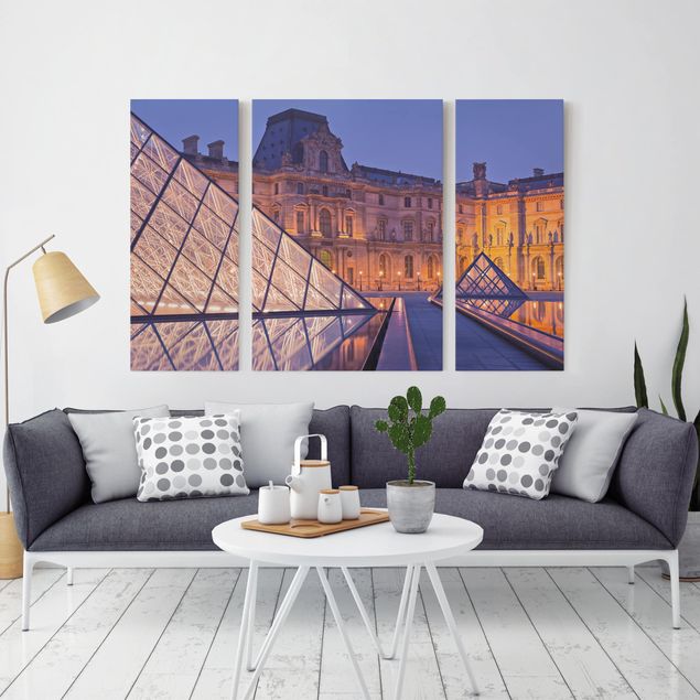 Leinwandbilder Wohnzimmer modern Louvre Paris bei Nacht