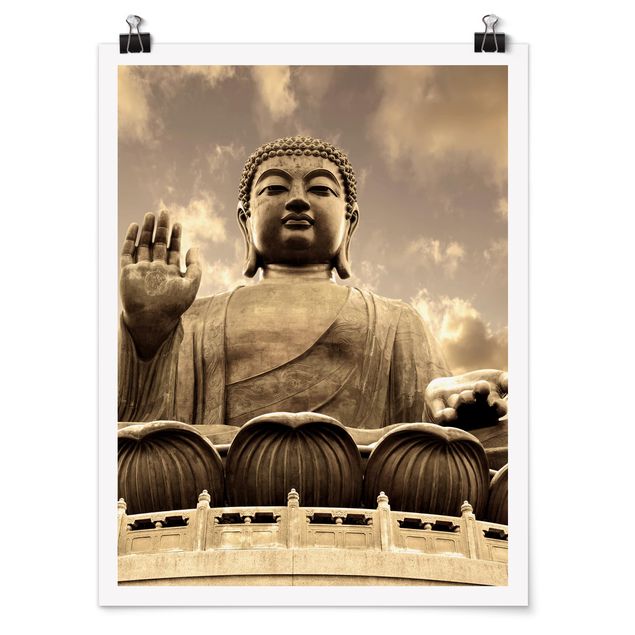 Poster Großer Buddha Sepia