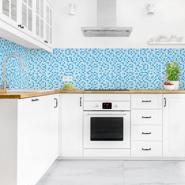 Küchenrückwand Folie Fliesenoptik Mosaikfliesen Meeresrauschen