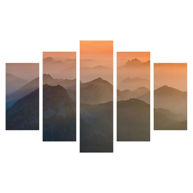 Leinwandbild 5-teilig - Blick von der Zugspitze