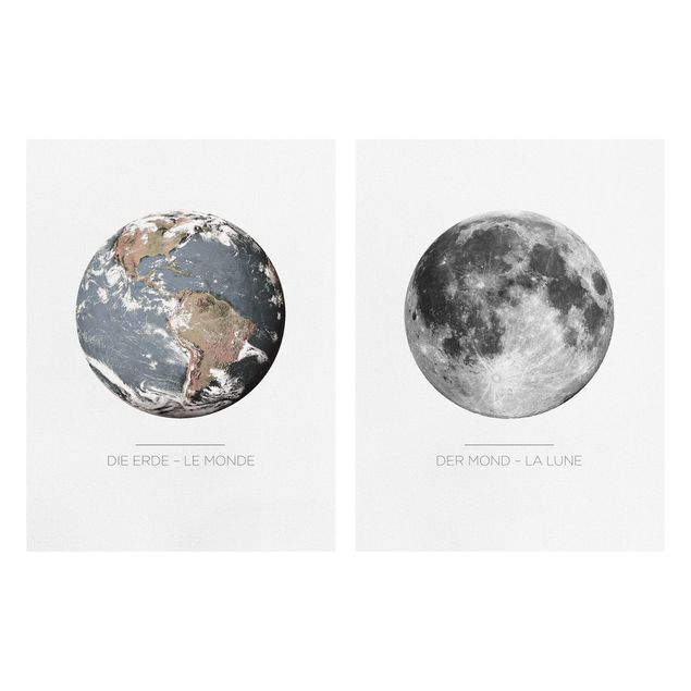 Bilder auf Leinwand Mond und Erde