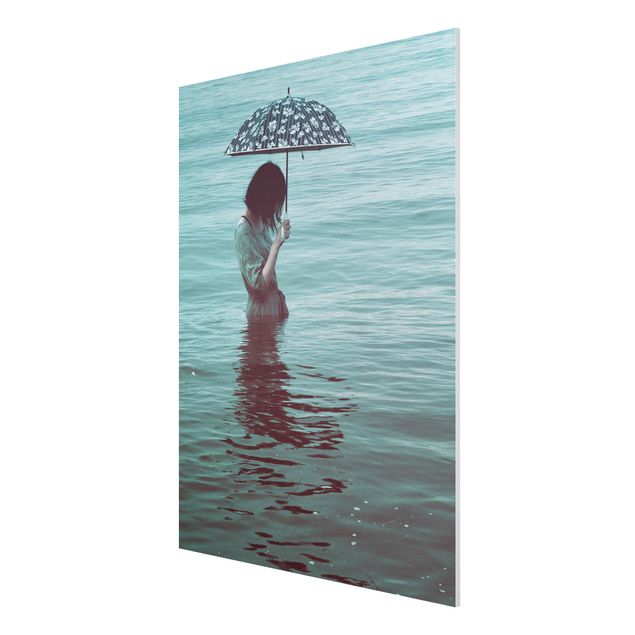 Forex Fine Art Print - Spaziergang im Wasser - Hochformat 4:3