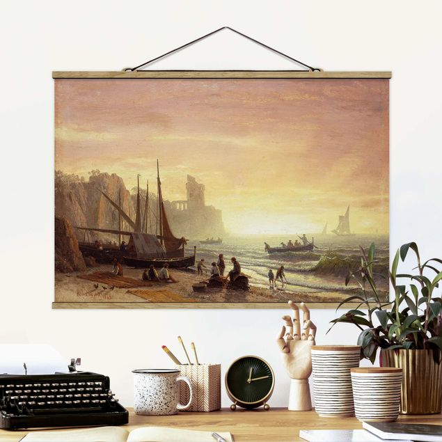 Bilder Romantik Albert Bierstadt - Fischereiflotte